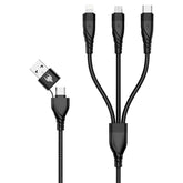 AmpNergy PowerLines 5 - in - 1 Universal Charging Cable (L=4 FT) - BlackMyBat Pro